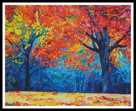 Autumn Landscape Abstract (Crop) by Artecy printed cross stitch chart